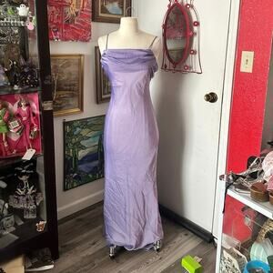 kiki usa pastel purple silky look formal dress vintage y2k